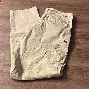 Men's Cream Cargo Pants with Multi-Pocket Utility